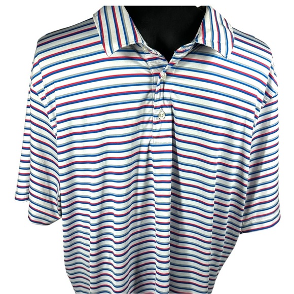 Chubbies Polo Striped Golf Shirt Men's XL Red White Blue Summer Vacation - Picture 2 of 10